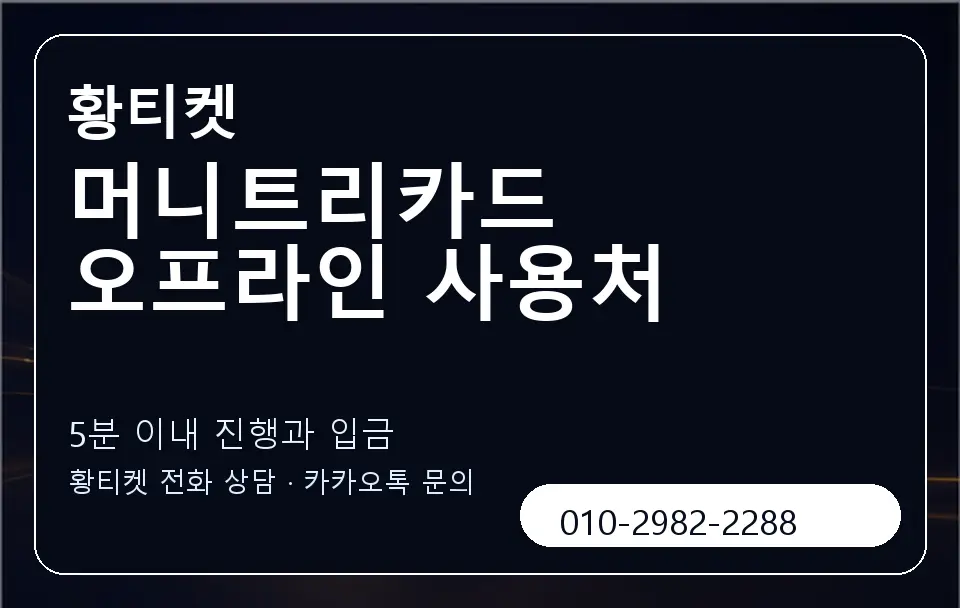 머니트리카드 오프라인 사용처 황티켓 캐러셀 6