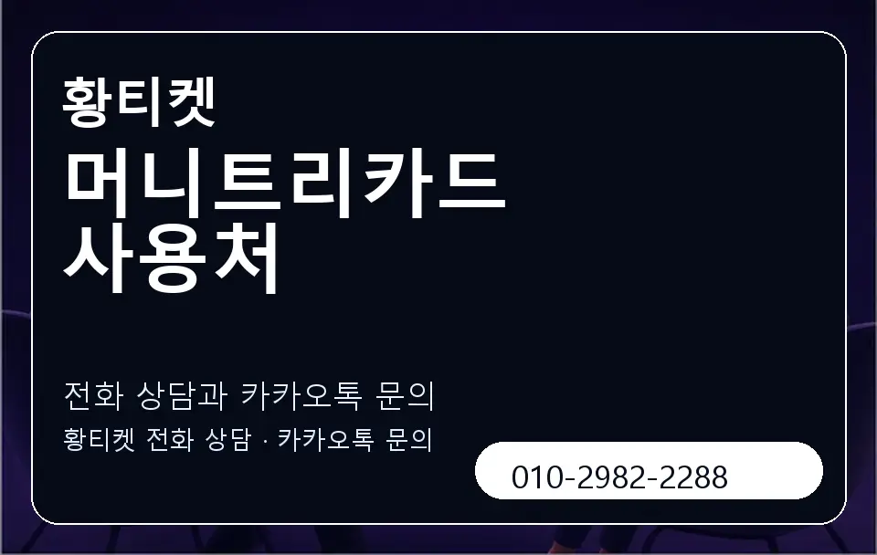머니트리카드 사용처 황티켓 캐러셀 1
