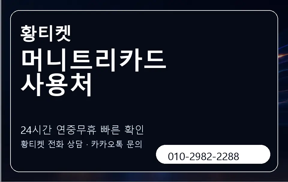 머니트리카드 사용처 황티켓 캐러셀 2