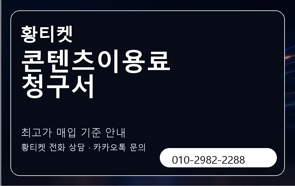 콘텐츠이용료 청구서 황티켓 캐러셀 3