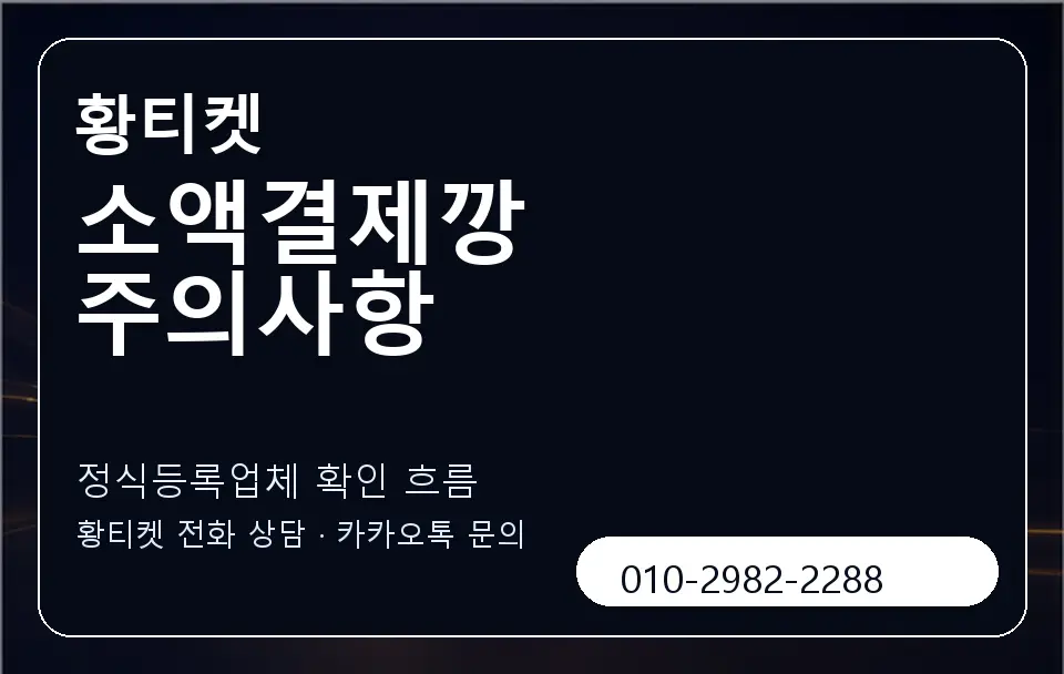 소액결제깡 주의사항 황티켓 캐러셀 4
