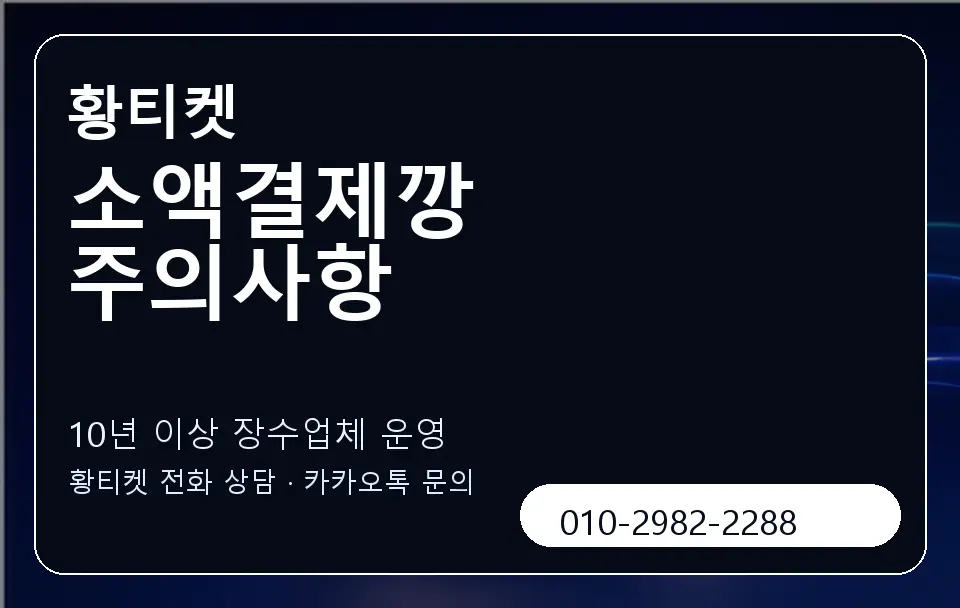 소액결제깡 주의사항 황티켓 캐러셀 5