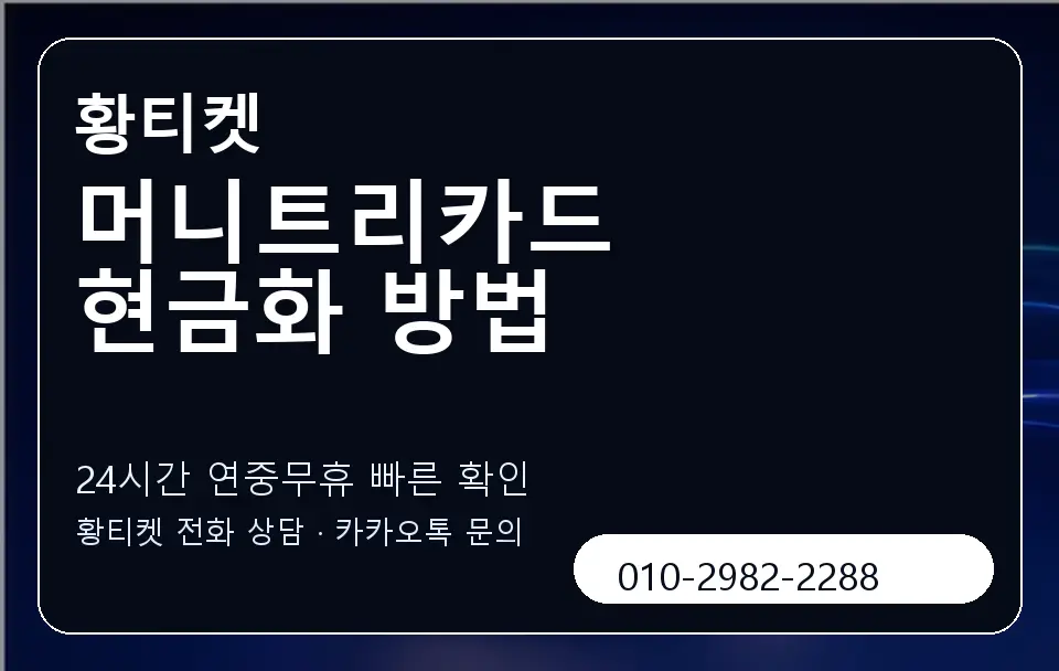 머니트리카드 현금화 방법 황티켓 캐러셀 2