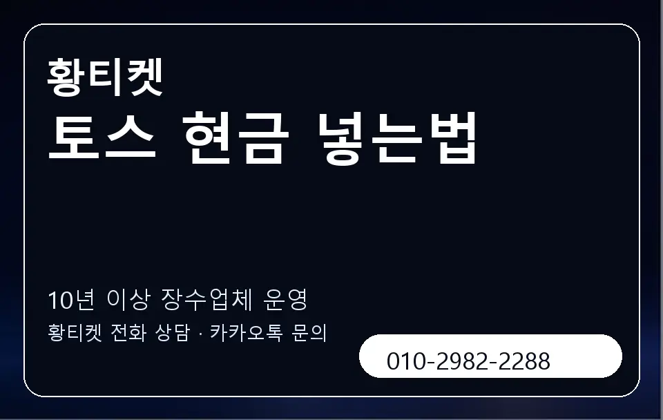 토스 현금 넣는법 황티켓 캐러셀 5