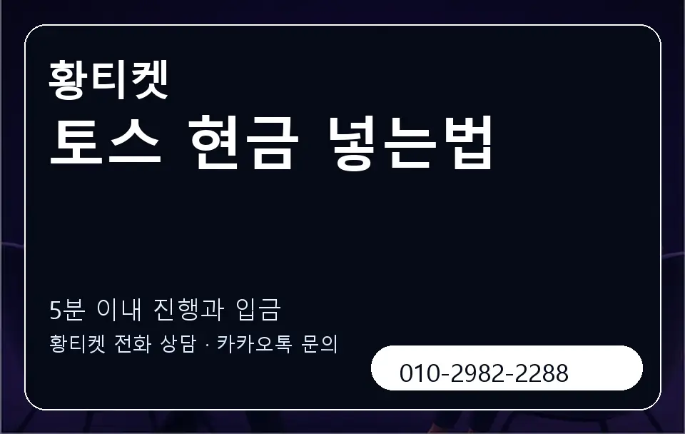 토스 현금 넣는법 황티켓 캐러셀 6