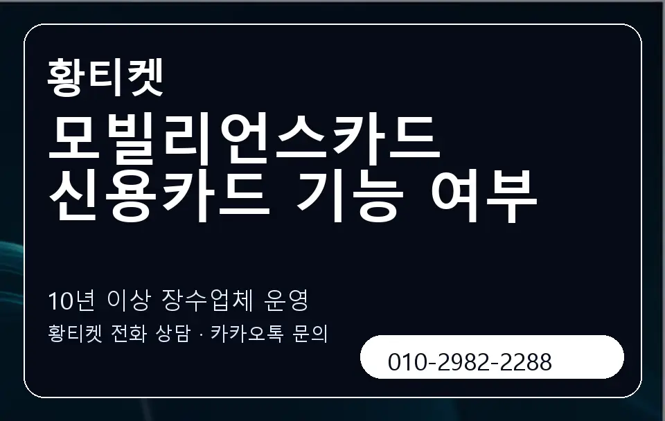 모빌리언스카드 신용카드 기능 여부 황티켓 캐러셀 5