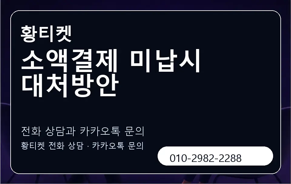 소액결제 미납시 대처방안 황티켓 캐러셀 1