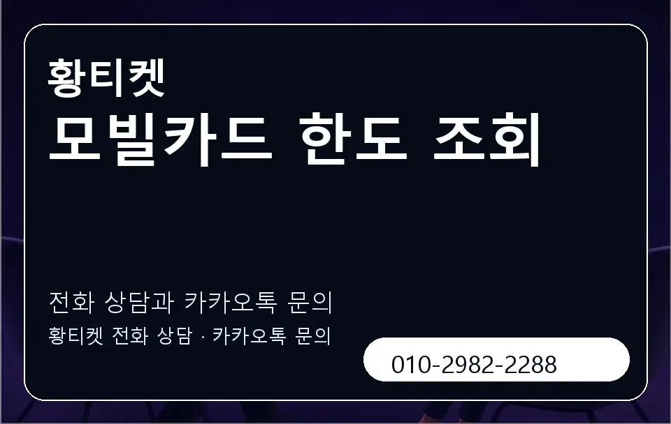 모빌카드 한도 조회 황티켓 캐러셀 1