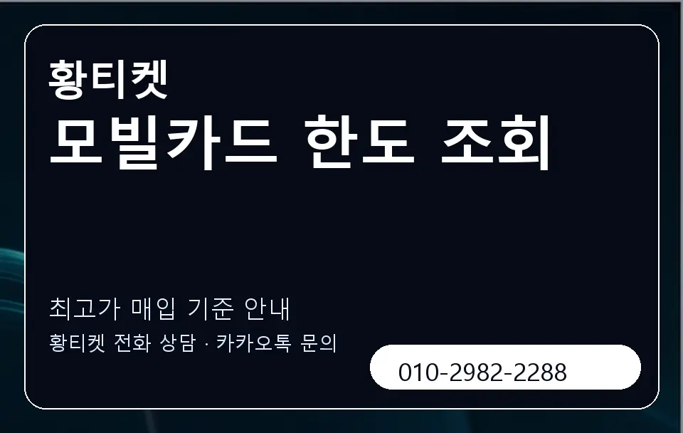모빌카드 한도 조회 황티켓 캐러셀 3