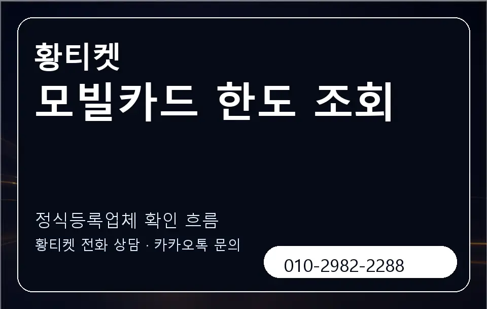 모빌카드 한도 조회 황티켓 캐러셀 4