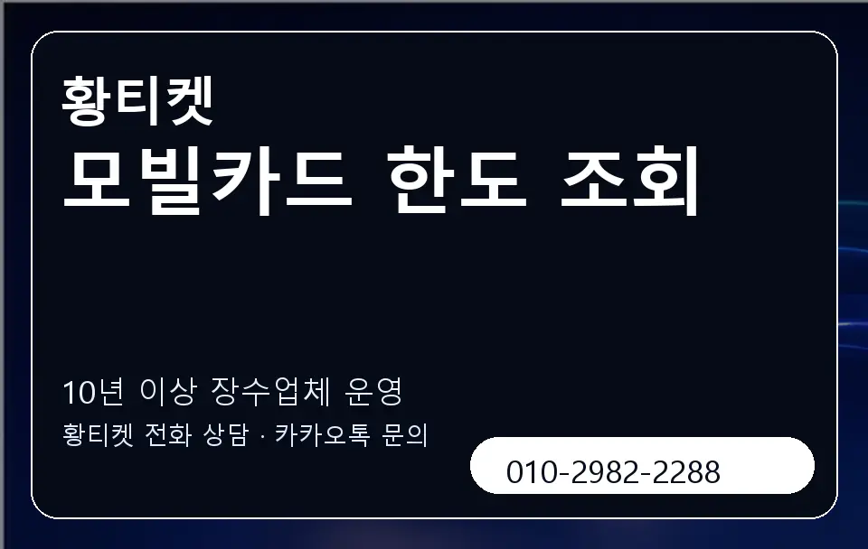 모빌카드 한도 조회 황티켓 캐러셀 5