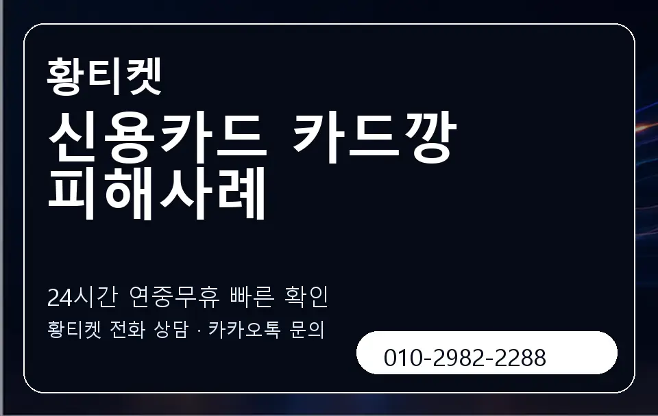 신용카드 카드깡 피해사례 황티켓 캐러셀 2