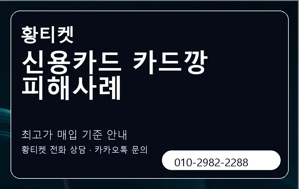 신용카드 카드깡 피해사례 황티켓 캐러셀 3