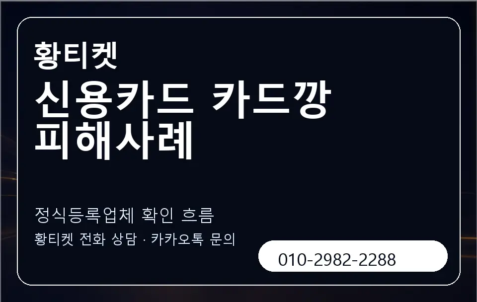 신용카드 카드깡 피해사례 황티켓 캐러셀 4