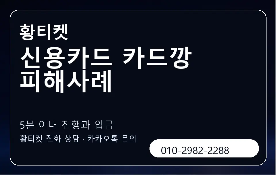 신용카드 카드깡 피해사례 황티켓 캐러셀 6