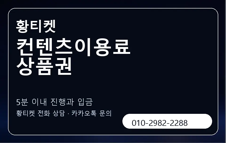 컨텐츠이용료 상품권 황티켓 캐러셀 6