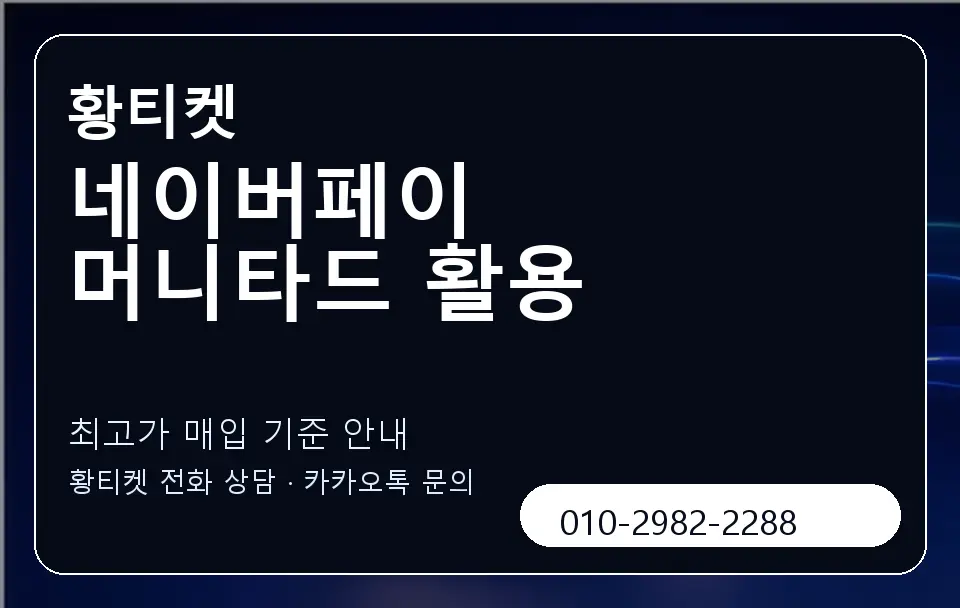 네이버페이 머니타드 활용 황티켓 캐러셀 3