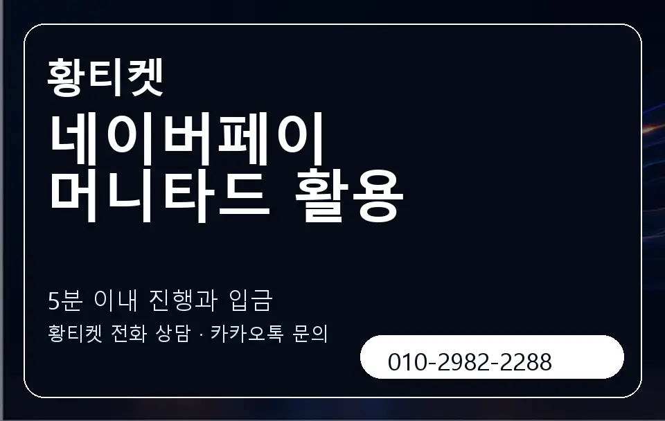 네이버페이 머니타드 활용 황티켓 캐러셀 6