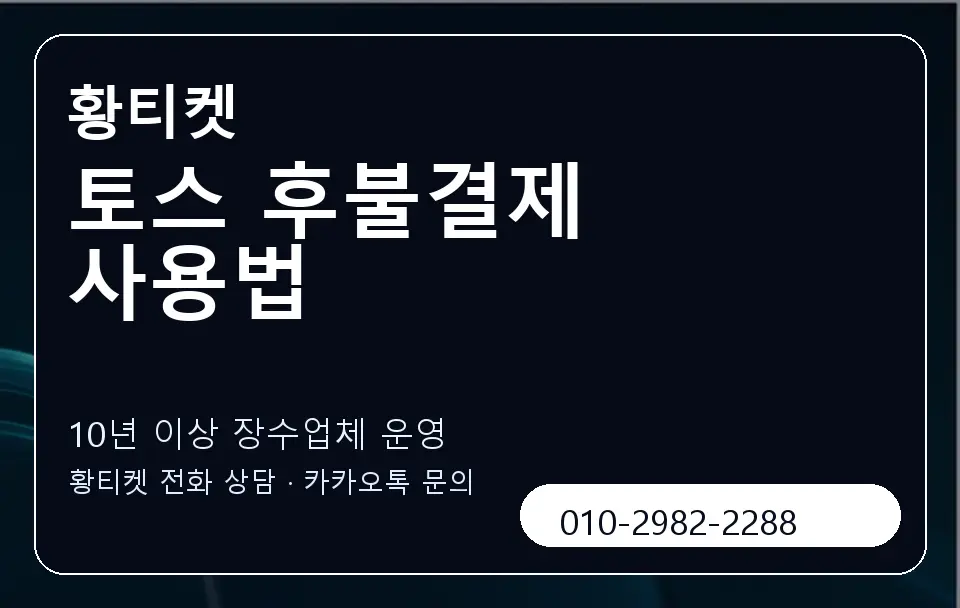 토스 후불결제 사용법 황티켓 캐러셀 5