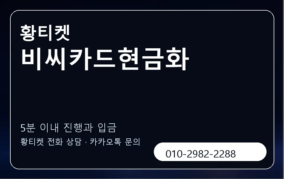 비씨카드현금화 황티켓 캐러셀 6