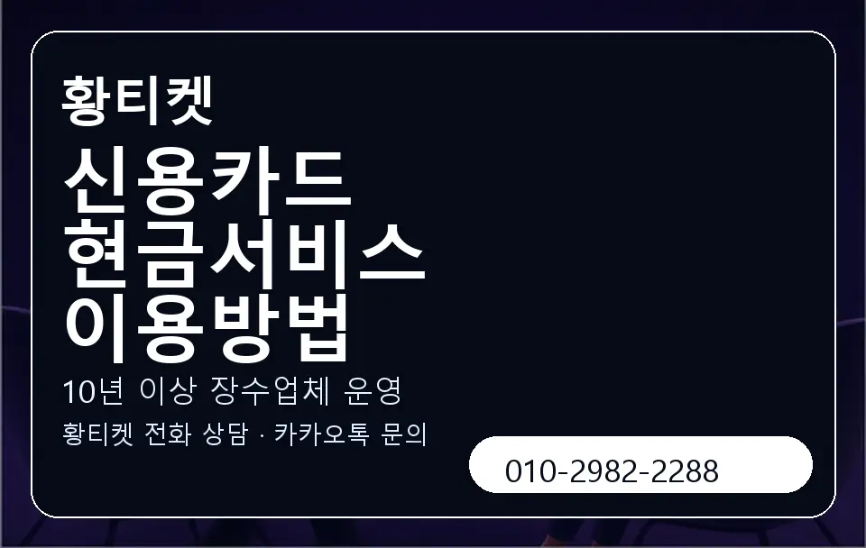 신용카드 현금서비스 이용방법 황티켓 캐러셀 5