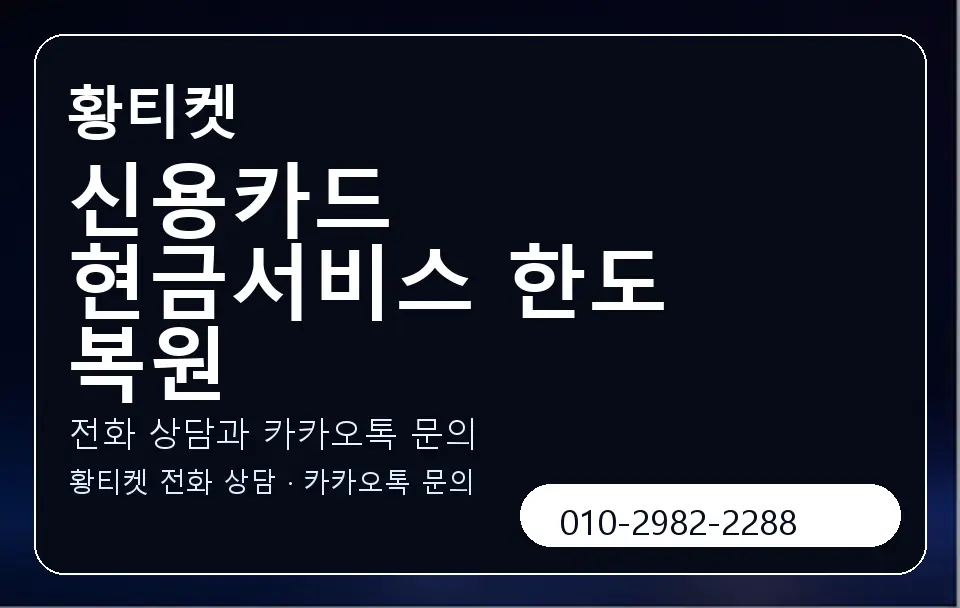 신용카드 현금서비스 한도 복원 황티켓 캐러셀 1