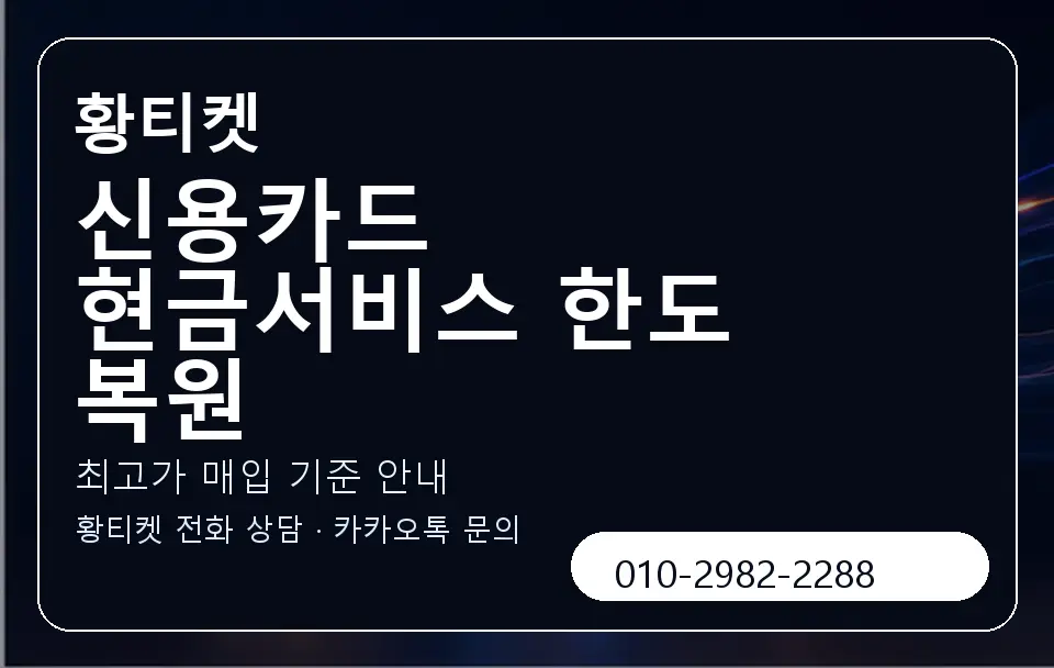 신용카드 현금서비스 한도 복원 황티켓 캐러셀 3