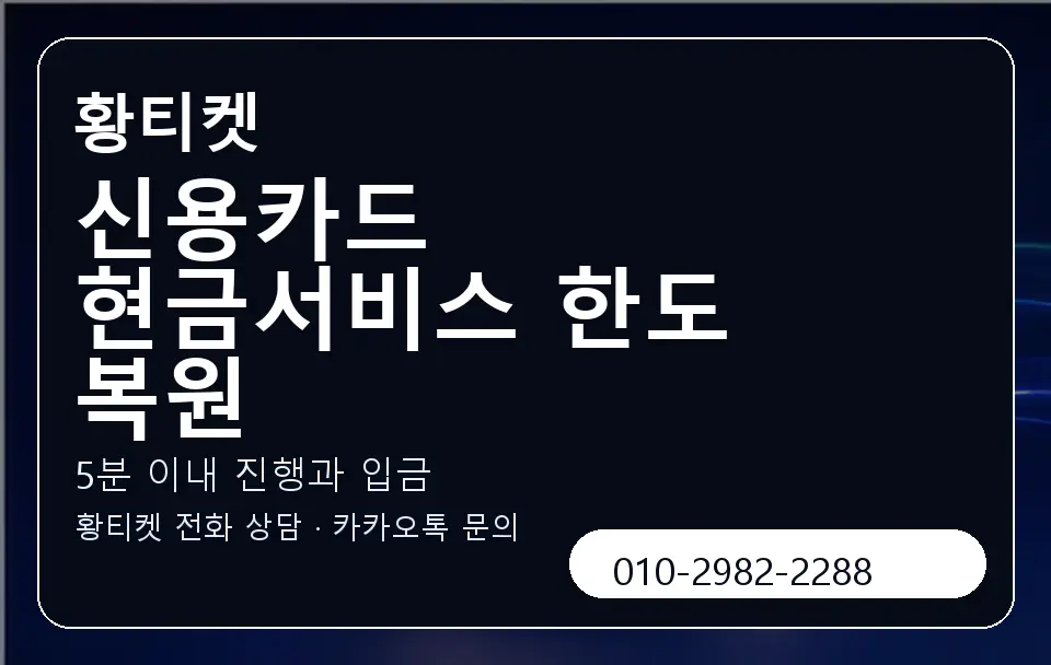 신용카드 현금서비스 한도 복원 황티켓 캐러셀 6