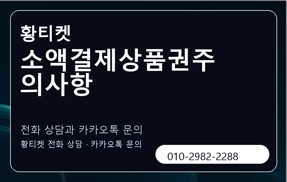소액결제상품권주의사항 황티켓 캐러셀 1