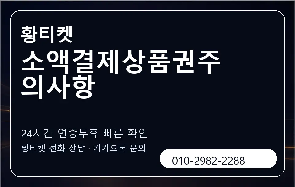 소액결제상품권주의사항 황티켓 캐러셀 2