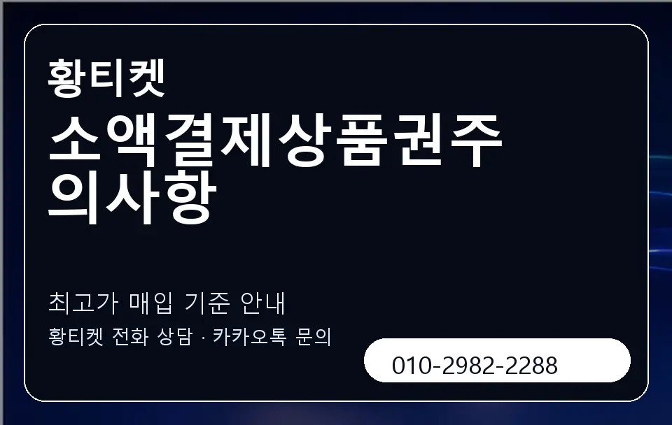 소액결제상품권주의사항 황티켓 캐러셀 3