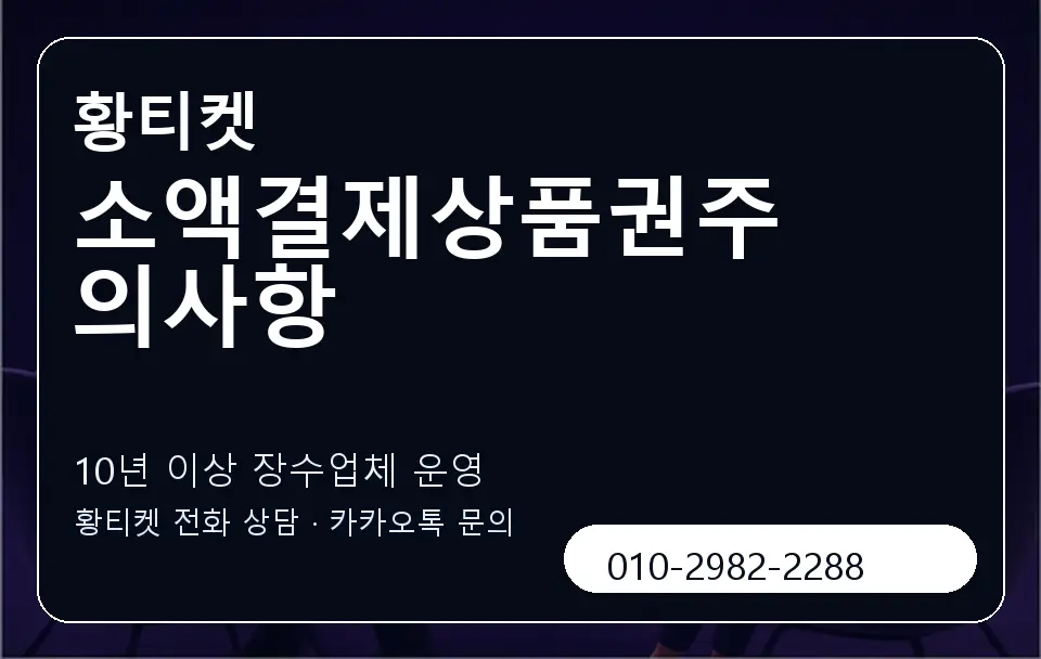 소액결제상품권주의사항 황티켓 캐러셀 5