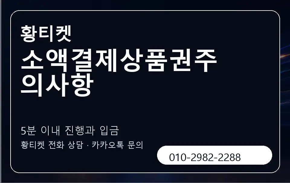 소액결제상품권주의사항 황티켓 캐러셀 6