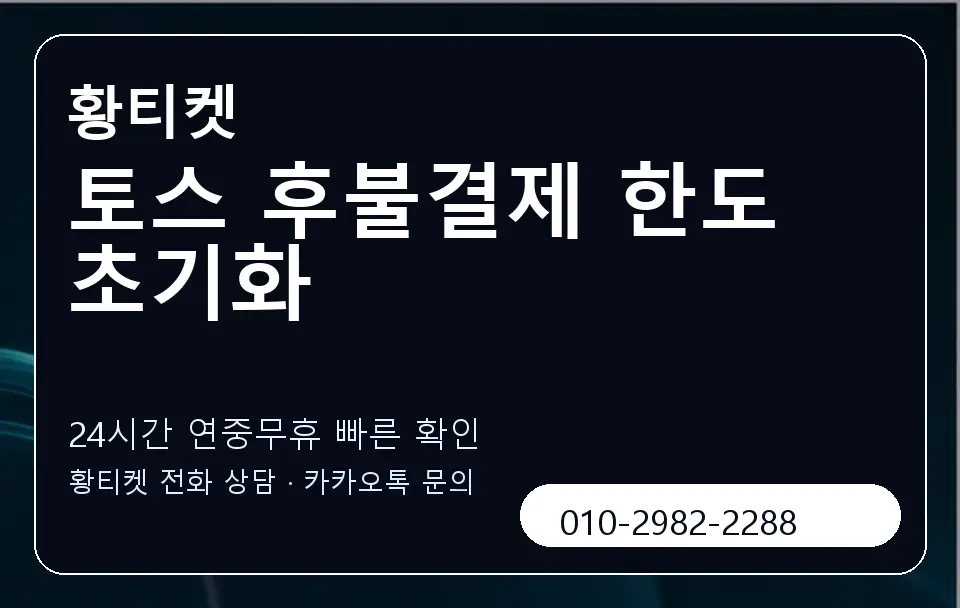 토스 후불결제 한도 초기화 황티켓 캐러셀 2