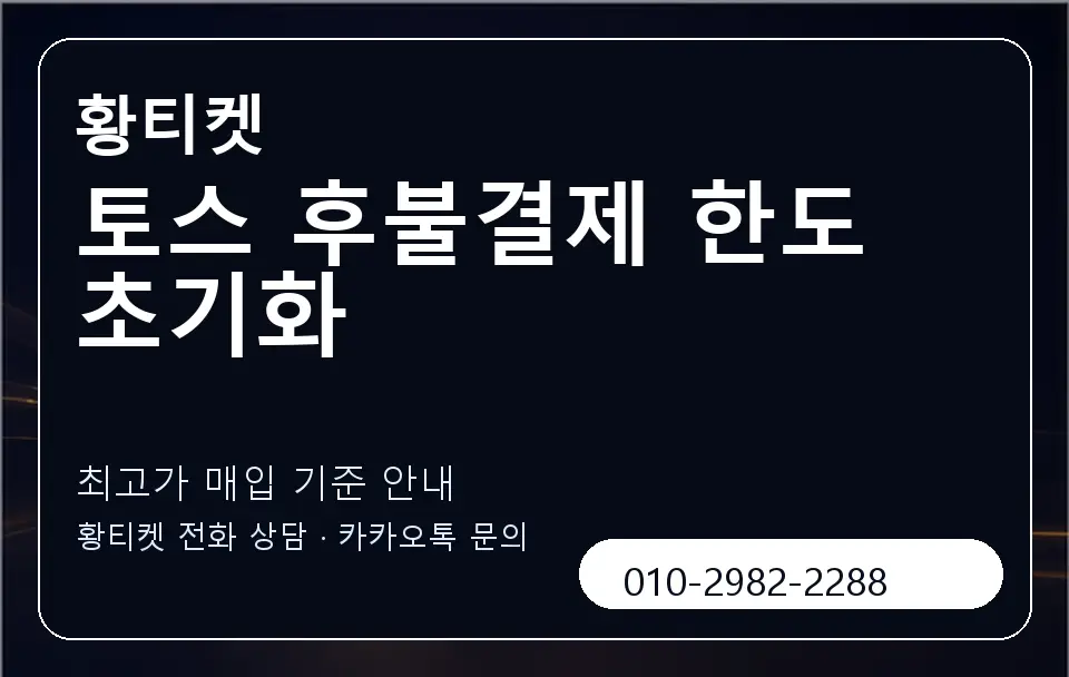 토스 후불결제 한도 초기화 황티켓 캐러셀 3