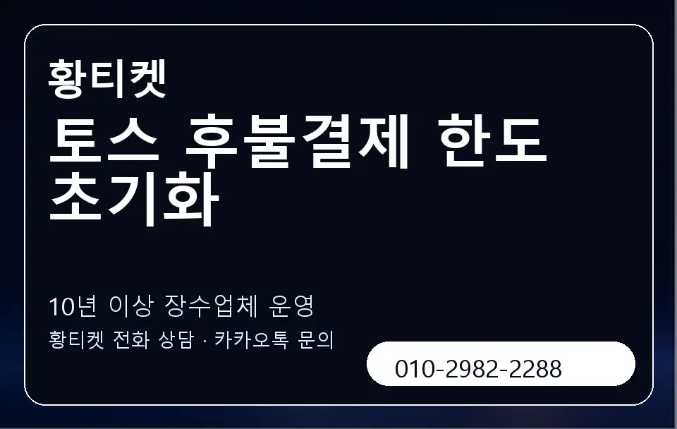 토스 후불결제 한도 초기화 황티켓 캐러셀 5