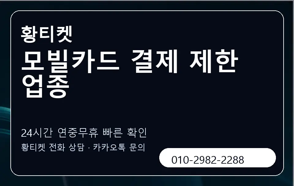모빌카드 결제 제한 업종 황티켓 캐러셀 2