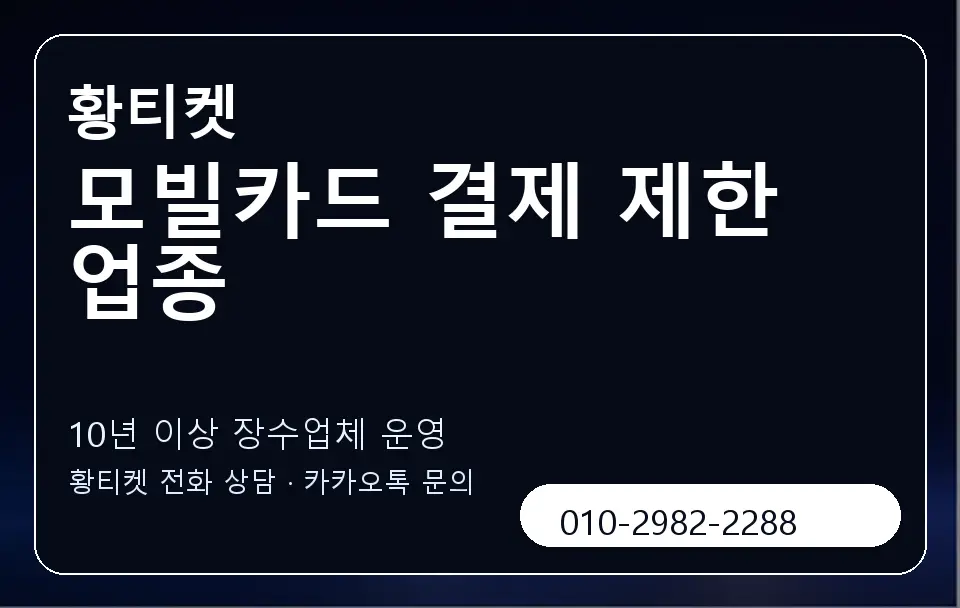 모빌카드 결제 제한 업종 황티켓 캐러셀 5