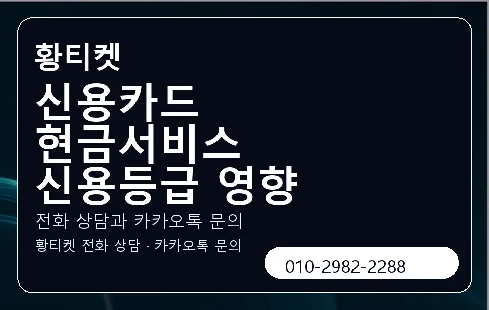 신용카드 현금서비스 신용등급 영향 황티켓 캐러셀 1