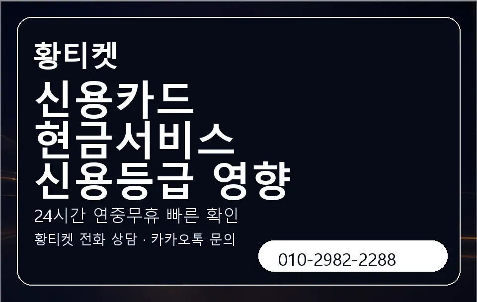 신용카드 현금서비스 신용등급 영향 황티켓 캐러셀 2