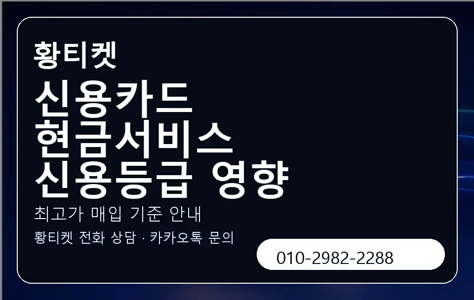 신용카드 현금서비스 신용등급 영향 황티켓 캐러셀 3