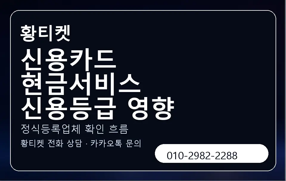 신용카드 현금서비스 신용등급 영향 황티켓 캐러셀 4