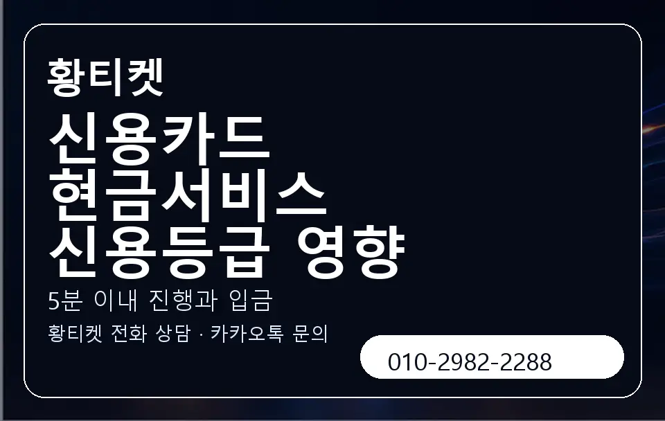 신용카드 현금서비스 신용등급 영향 황티켓 캐러셀 6