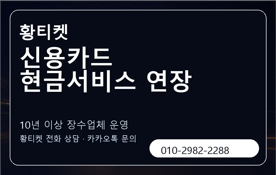 신용카드 현금서비스 연장 황티켓 캐러셀 5