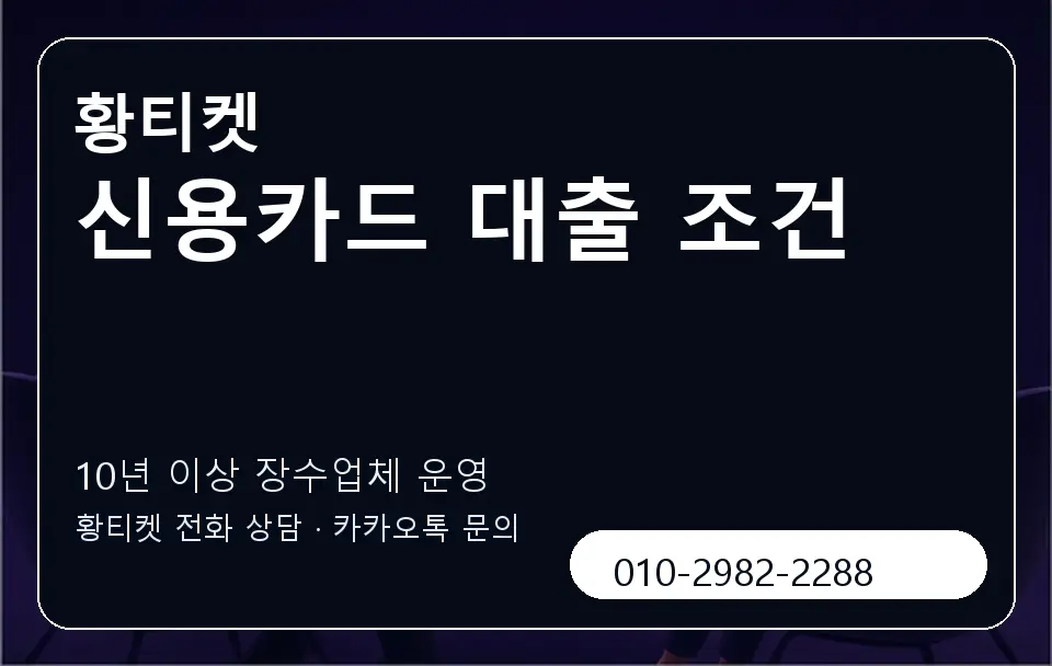 신용카드 대출 조건 황티켓 캐러셀 5