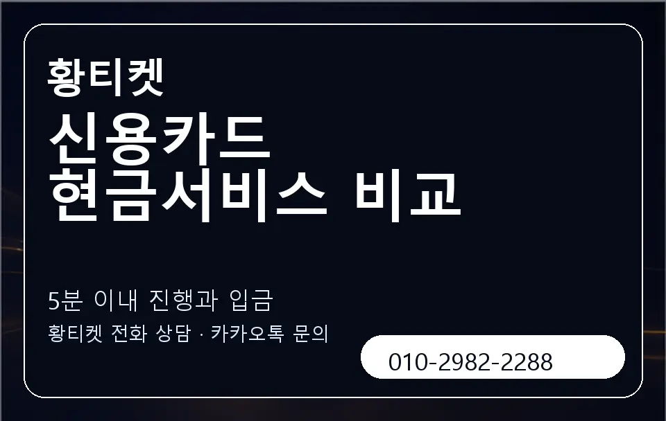 신용카드 현금서비스 비교 황티켓 캐러셀 6