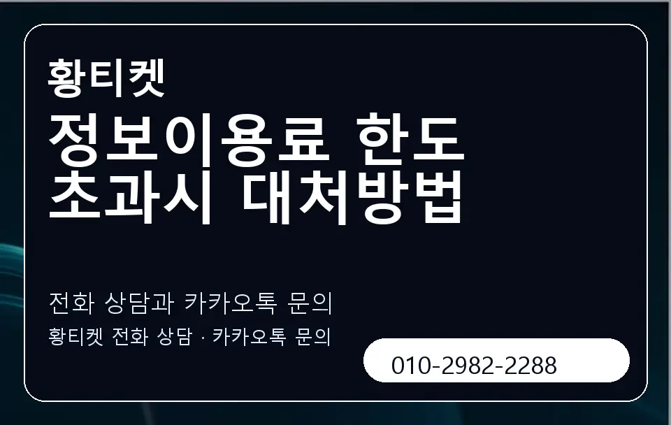 정보이용료 한도 초과시 대처방법 황티켓 캐러셀 1
