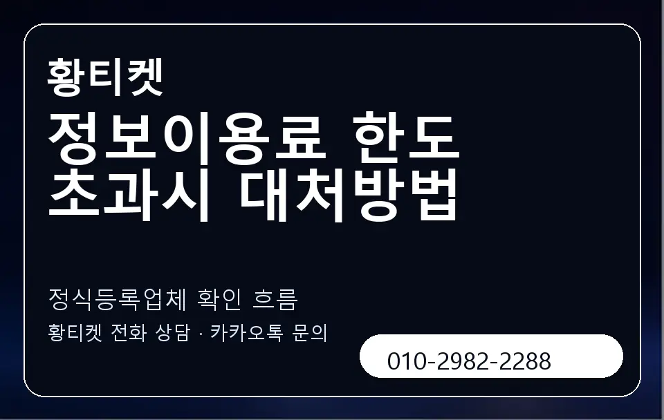 정보이용료 한도 초과시 대처방법 황티켓 캐러셀 4