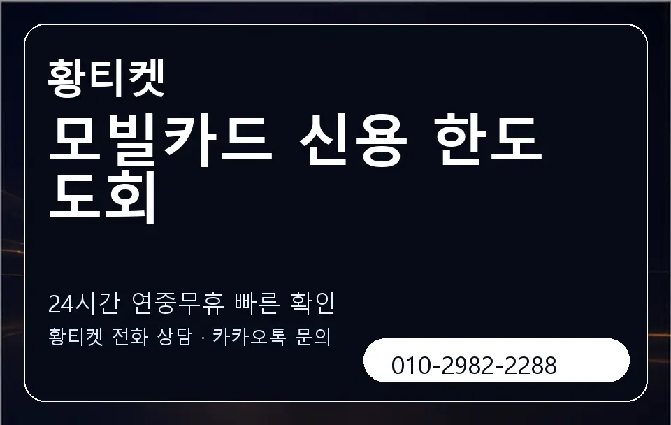 모빌카드 신용 한도 도회 황티켓 캐러셀 2