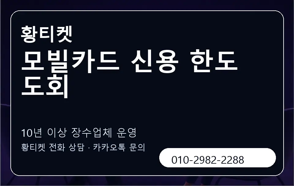 모빌카드 신용 한도 도회 황티켓 캐러셀 5